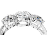 White gold Three-Stone Oval Diamond Ring with Round Side Stones, Classic Band, and Four-Prong Setting_49