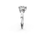 White gold Three-Stone Pear Brilliant Cut Solitaire Ring with Prong Setting on a Classic Band 2