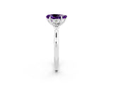 White gold Three-Stone Pear Cut Amethyst Ring with Pear  Side Stones in Four-Prong Setting_14