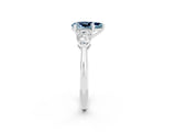 White gold Three-Stone Pear Cut Aquamarine Ring with Pear Side Stones and Four-Prong Setting_2