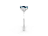 White gold Three-Stone Pear Cut Aquamarine Ring with Pear  Side Stones in Four-Prong Setting_14