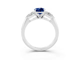 White gold Three-Stone Pear Cut Blue Sapphire Ring with Pear Side Stones and Four-Prong Setting_3