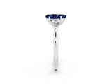 White gold Three-Stone Pear Cut Blue Sapphire Ring with Pear  Side Stones in Four-Prong Setting_50
