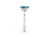 White gold Three-Stone Pear Cut Blue Topaz Ring with Pear  Side Stones in Four-Prong Setting_50