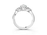 White gold Three-Stone Pear Cut Brilliant Diamond Solitaire Ring with Tapered Band and Four-Prong Setting_16