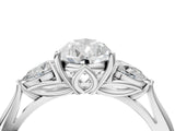 White gold Three-Stone Pear Cut Brilliant Diamond Solitaire Ring with Tapered Band and Four-Prong Setting_17
