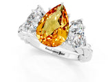 White gold Three-Stone Pear Cut Citrine Braided Band Ring with Four-Prong Setting_13