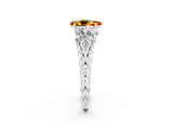 White gold Three-Stone Pear Cut Citrine Braided Band Ring with Four-Prong Setting_14