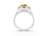 White gold Three-Stone Pear Cut Citrine Braided Band Ring with Four-Prong Setting_15