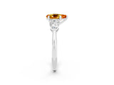 White gold Three-Stone Pear Cut Citrine Ring with Pear Side Stones and Four-Prong Setting_2