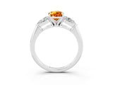 White gold Three-Stone Pear Cut Citrine Ring with Pear Side Stones and Four-Prong Setting_3