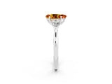 White gold Three-Stone Pear Cut Citrine Ring with Pear  Side Stones in Four-Prong Setting_14