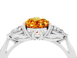 White gold Three-Stone Pear Cut Citrine Ring with Pear  Side Stones in Four-Prong Setting_52