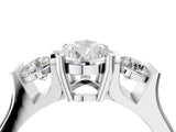 White gold Three-Stone Pear Cut Cut Classic Band Prong Setting Ring_11