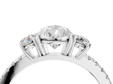 White gold Three-Stone Pear Cut Cut Diamond Pavé Band with Prong Setting_23