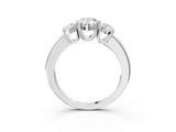 White gold Three-Stone Pear Cut Cut Diamond Ring with Channel Set Band and Four-Prong Setting_53