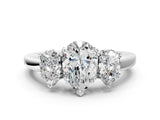 White gold Three-Stone Pear Cut Cut Diamond Ring with Channel Set Band and Four-Prong Setting_71
