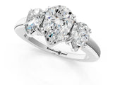 White gold Three-Stone Pear Cut Cut Diamond Ring with Channel Set Band and Four-Prong Setting_74
