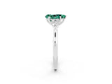 White gold Three-Stone Pear Cut Cut Diamond Ring with Pear Side Stones in Four-Prong Setting_2