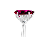 White gold Three-Stone Pear Cut Cut Diamond Ring with Pear Side Stones in Four-Prong Setting_5