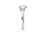 White gold Three-Stone Pear Cut Cut Diamond Ring with Trillion Side Stones and Four-Prong Setting_17