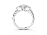 White gold Three-Stone Pear Cut Cut Diamond Ring with Trillion Side Stones and Four-Prong Setting_18