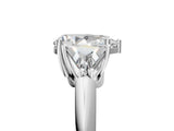 White gold Three-Stone Pear Cut Cut Diamond Ring with Trillion Side Stones and Four-Prong Setting_20