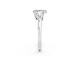 White gold Three-Stone Pear Cut Cut Diamond Ring with Trillion Side Stones and Four-Prong Setting_2