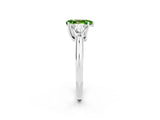 White gold Three-Stone Pear Cut Cut Diamond Ring with Trillion Side Stones and Four-Prong Setting_2