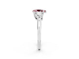 White gold Three-Stone Pear Cut Cut Diamond Ring with Trillion Side Stones and Four-Prong Setting_2