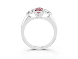 White gold Three-Stone Pear Cut Cut Diamond Ring with Trillion Side Stones and Four-Prong Setting_3