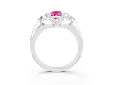 White gold Three-Stone Pear Cut Cut Diamond Ring with Trillion Side Stones and Four-Prong Setting_3