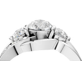 White gold Three-Stone Pear Cut Cut Diamond Split Shank Prong Set Ring_11
