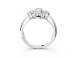 White gold Three-Stone Pear Cut Diamond Engagement Ring with Prong Setting on a White Gold Band_9