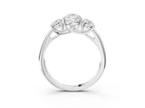 White gold Three-Stone Pear Cut Diamond Engagement Ring with Prong Setting_10
