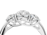 White gold Three-Stone Pear Cut Diamond Engagement Ring with Prong Setting_11