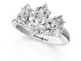 White gold Three-Stone Pear Cut Diamond Engagement Ring with Prong Setting_8