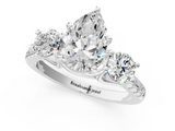White gold Three-Stone Pear Cut Diamond Pavé Band with Four-Prong Setting_67