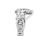 White gold Three-Stone Pear Cut Diamond Pavé Band with Four-Prong Setting_71
