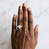 White gold Three-Stone Pear Cut Diamond Pavé Band with Four-Prong Setting_87