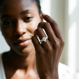 White gold Three-Stone Pear Cut Diamond Pavé Band with Four-Prong Setting_89