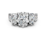 White gold Three-Stone Pear Cut Diamond Ring with Channel-Set Band and Four-Prong Setting_49
