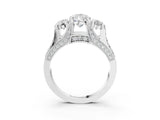 White gold Three-Stone Pear Cut Diamond Ring with Channel-Set Band and Four-Prong Setting_50