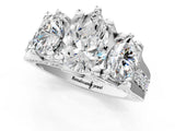 White gold Three-Stone Pear Cut Diamond Ring with Channel-Set Band and Four-Prong Setting_50