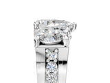 White gold Three-Stone Pear Cut Diamond Ring with Channel-Set Band and Four-Prong Setting_52