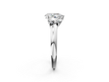 White gold Three-Stone Pear Cut Diamond Ring with Channel-Set Band and Four-Prong Setting_86