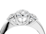 White gold Three-Stone Pear Cut Diamond Ring with Channel-Set Band and Four-Prong Setting_88