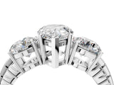White gold Three-Stone Pear Cut Diamond Ring with Channel-Set Band and Prong Setting_10