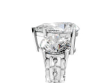 White gold Three-Stone Pear Cut Diamond Ring with Channel-Set Band and Prong Setting_11