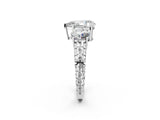 White gold Three-Stone Pear Cut Diamond Ring with Channel-Set Band and Prong Setting_8